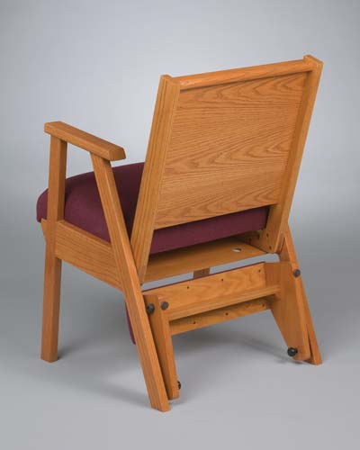 No. 87 Wood Chair with arms and wood kneeler folded up