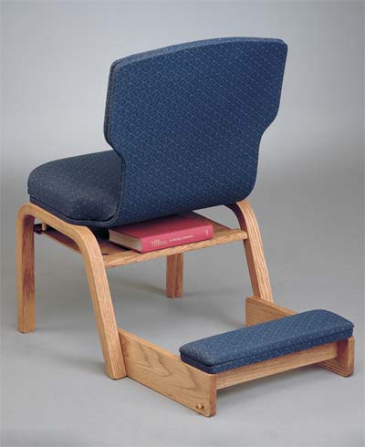 No. 90 Wood chair rear view with wood kneeler