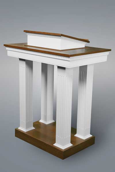 No 8401 Two tone pulpit with squared columns