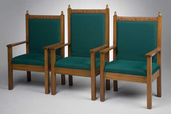 500 bishop pulpit chairs with green upholstery